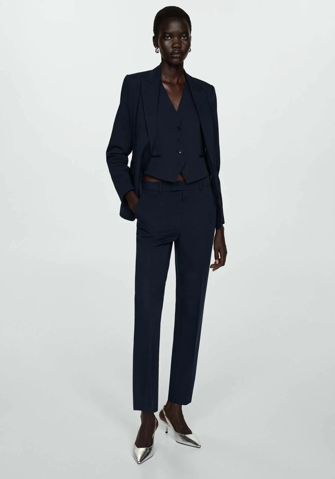 Straight suit trousers - Navy