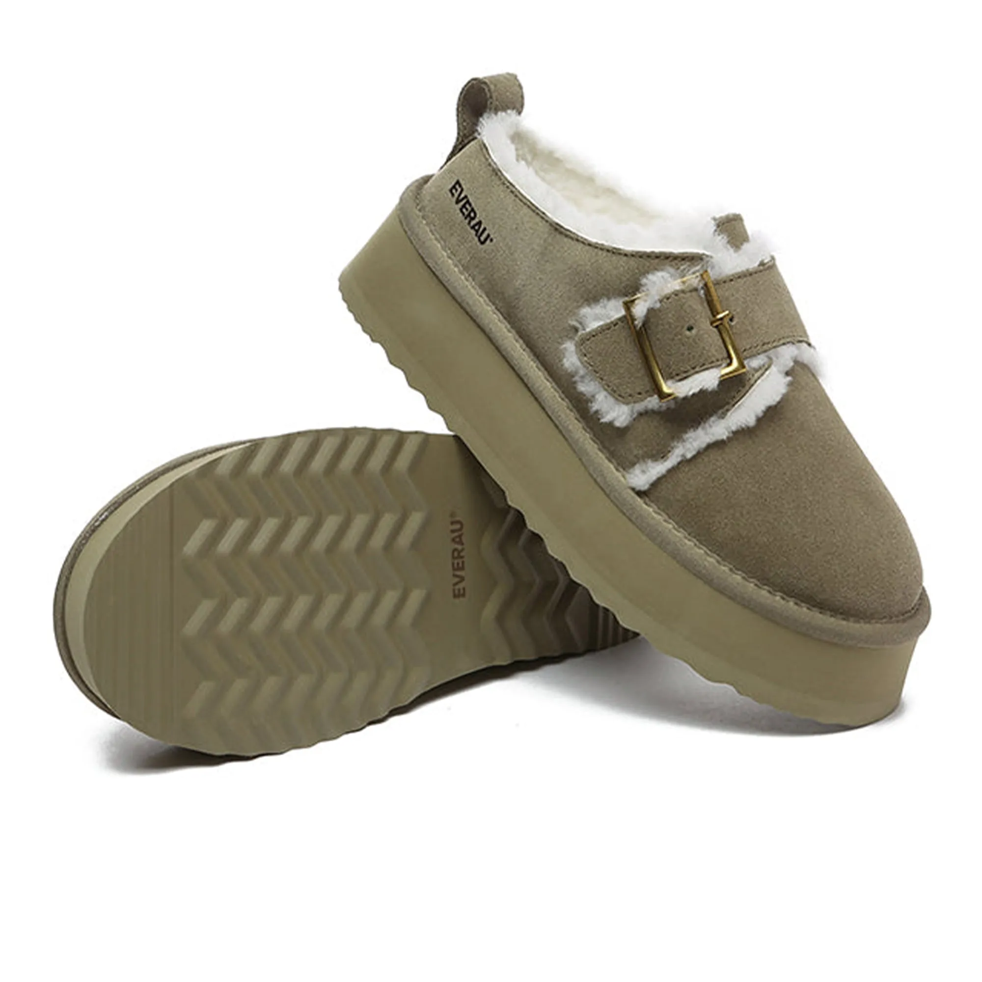 Tass Buckle UGG Platform Slippers