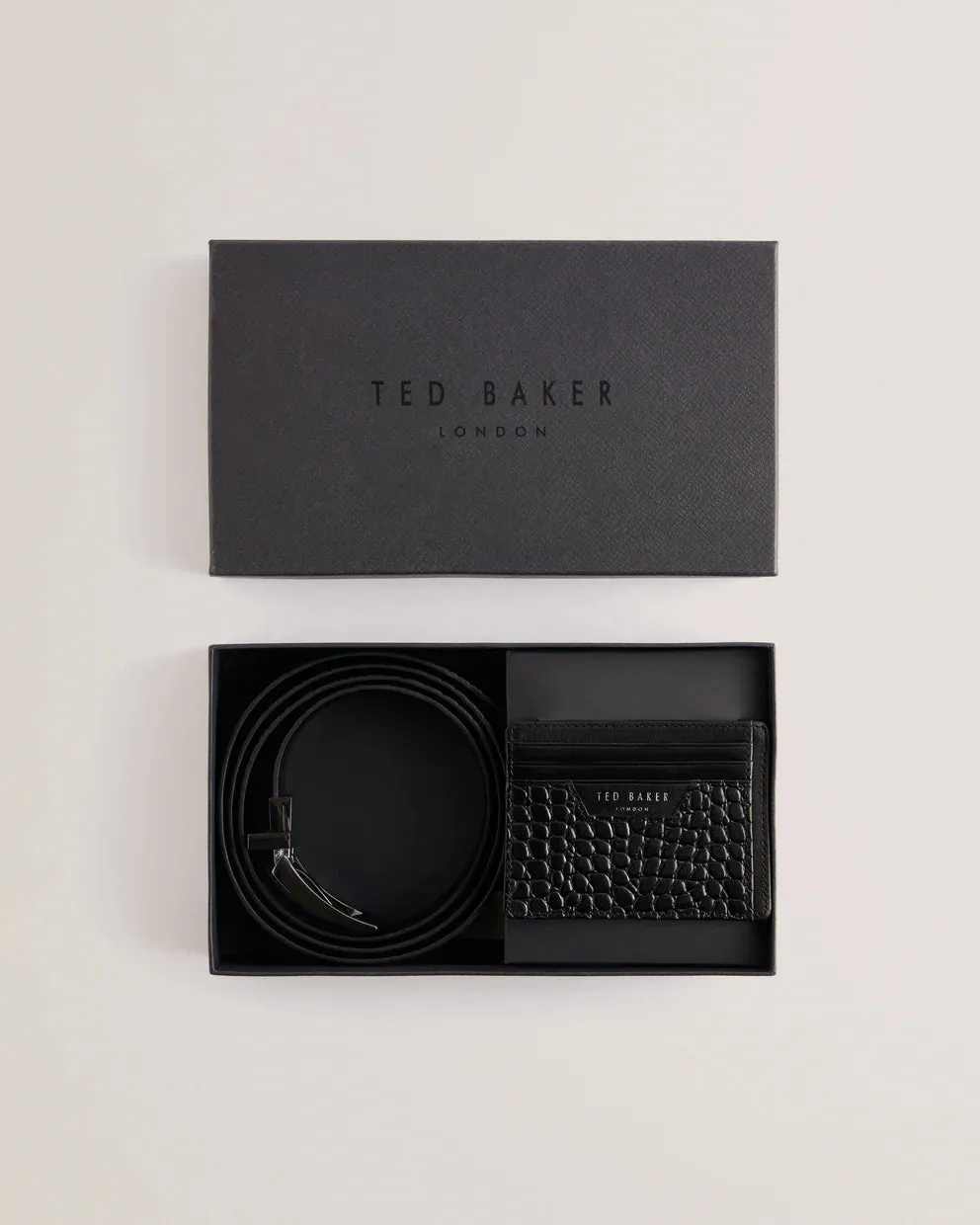 Ted Baker Keigan Croc Effect Leather Belt Cardholder | Black