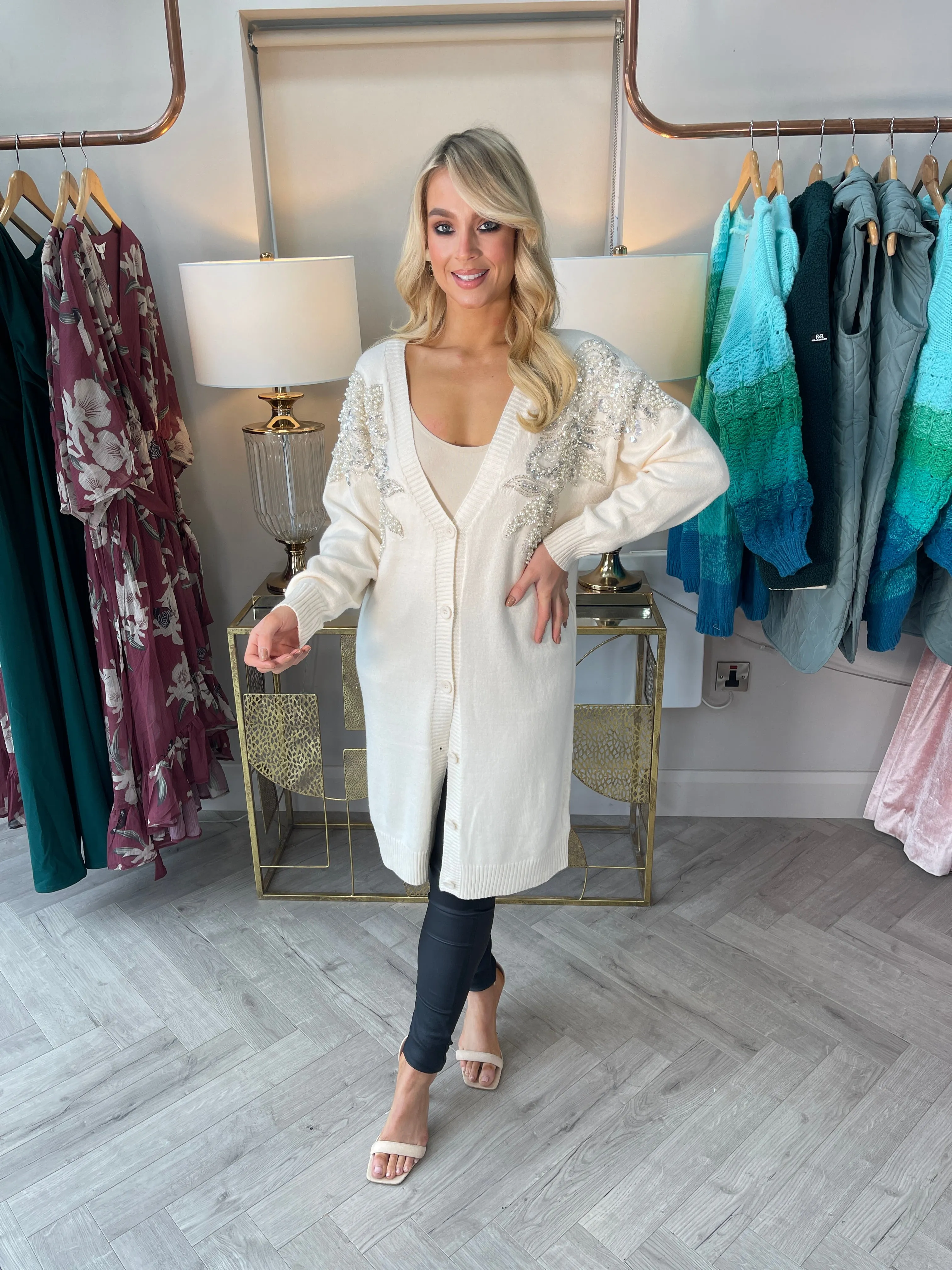 Thali White Cardi