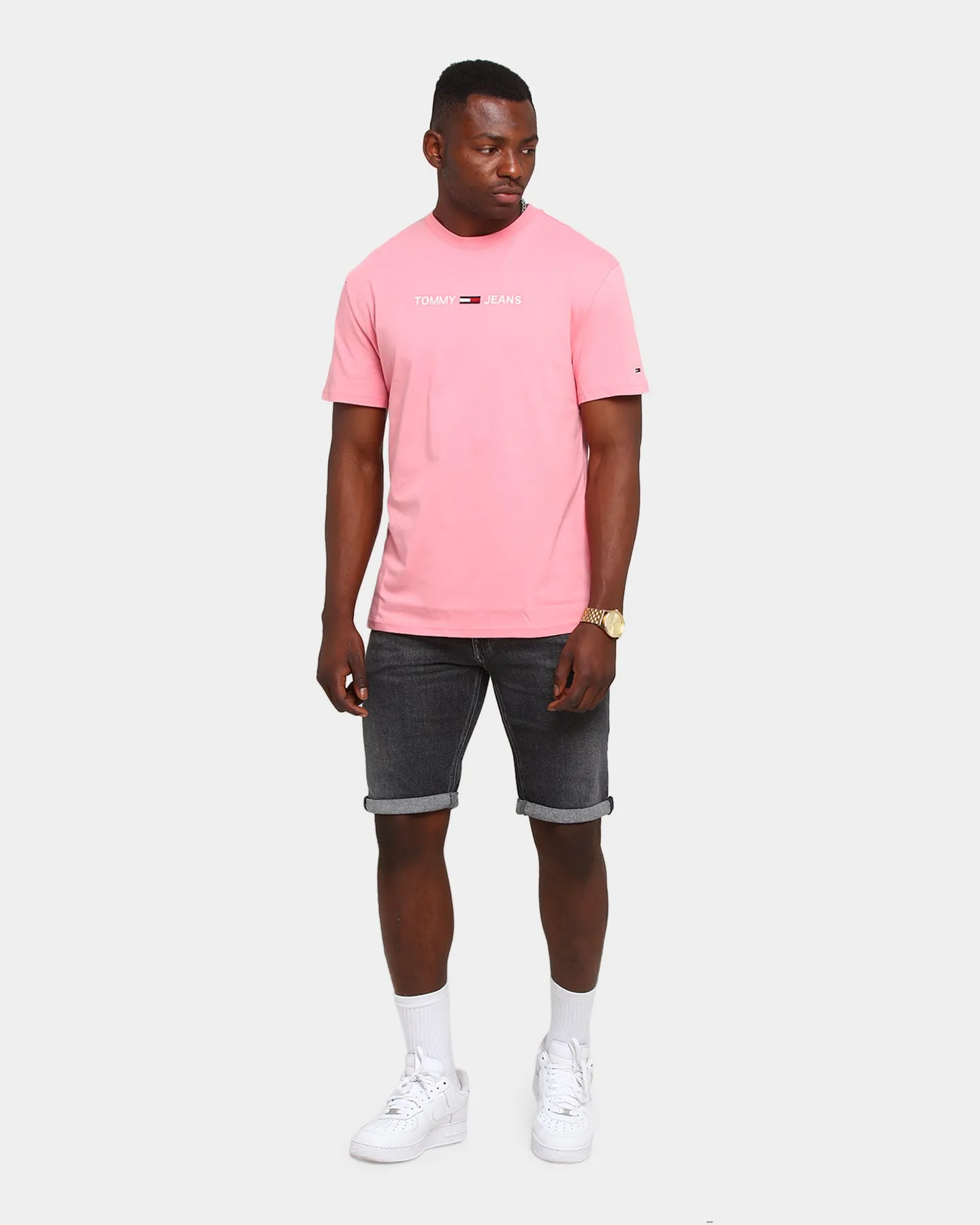 Tommy Jeans Straight Logo T-Shirt Rosey Pink