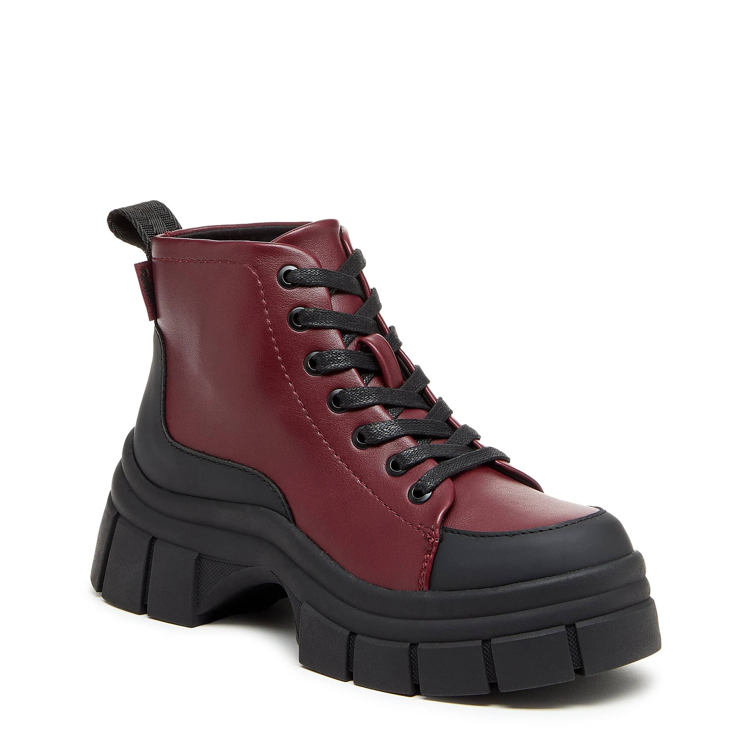 Trusty Burgundy Platform Bootie