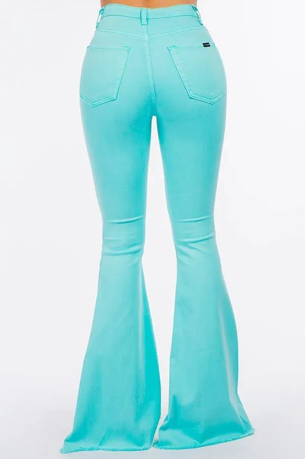 Turquoise Bell Bottom Jean