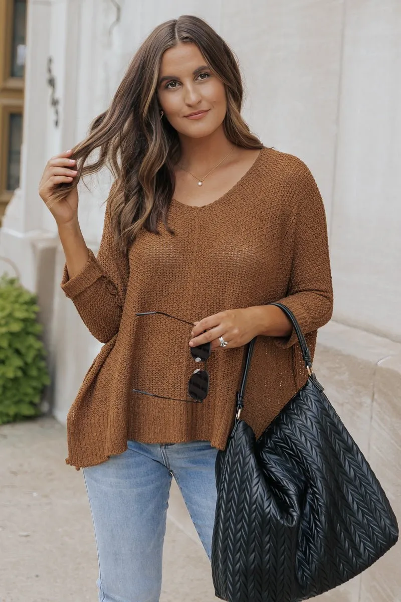 Ultimate Loose Fitted Sweater - Brown - DOORBUSTER