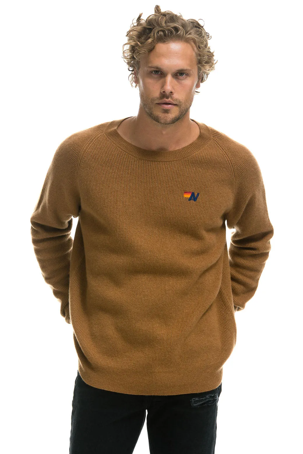 VINTAGE CABIN 2 UNISEX CASHMERE SWEATER - BUTTERSCOTCH