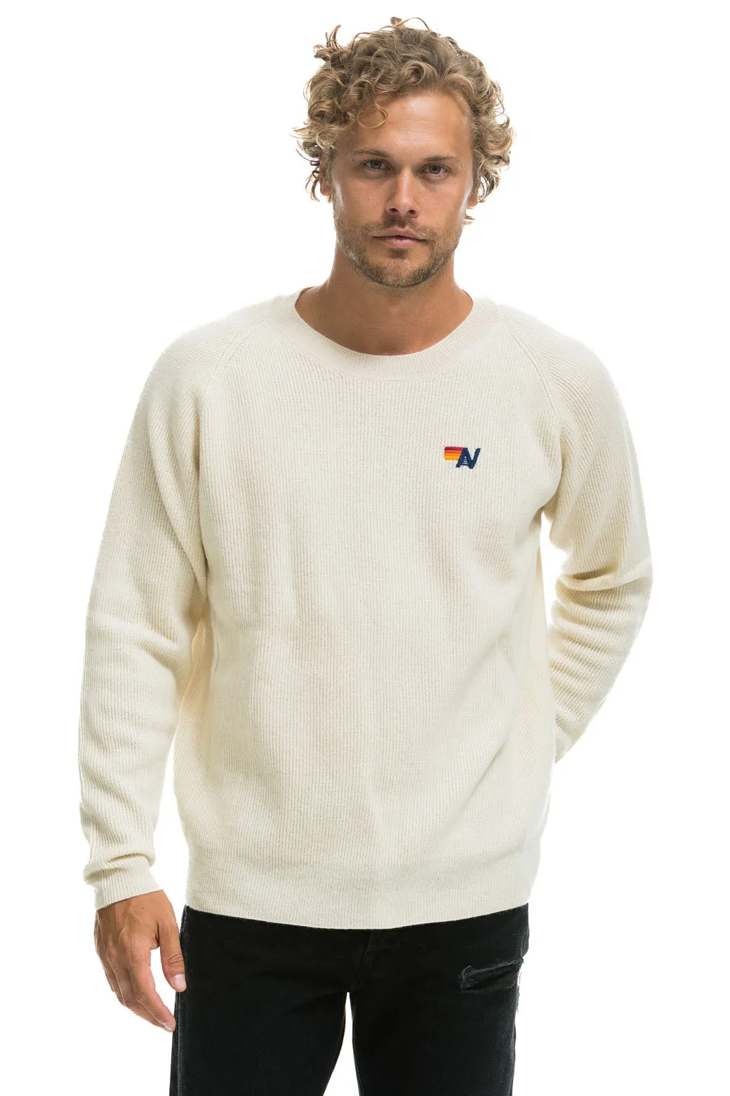 VINTAGE CABIN 2 UNISEX CASHMERE SWEATER - VINTAGE WHITE