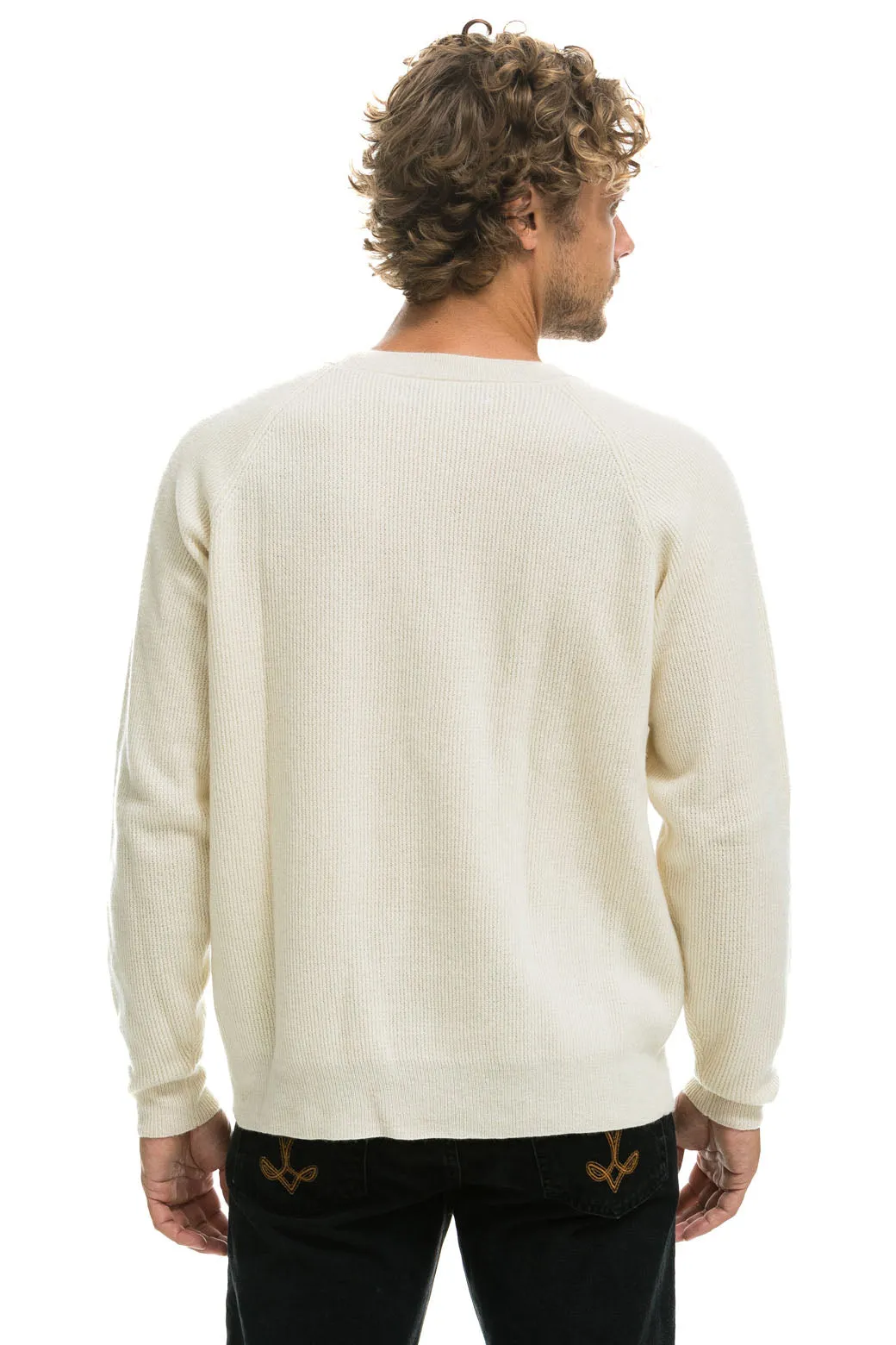 VINTAGE CABIN 2 UNISEX CASHMERE SWEATER - VINTAGE WHITE