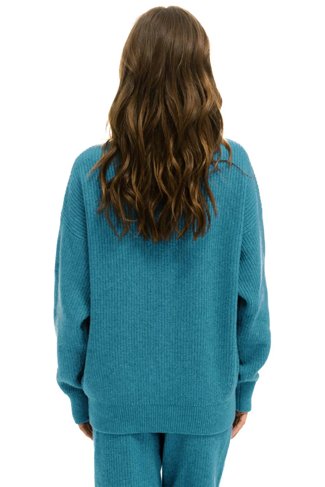 VINTAGE CABIN UNISEX CASHMERE SWEATER - COBALT