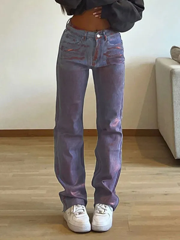 Vintage Gradient High Waist Jeans