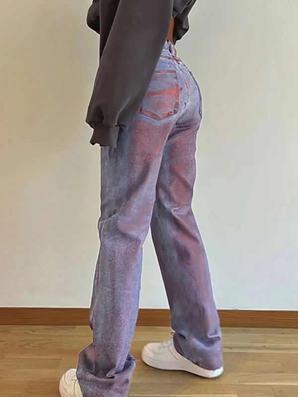 Vintage Gradient High Waist Jeans