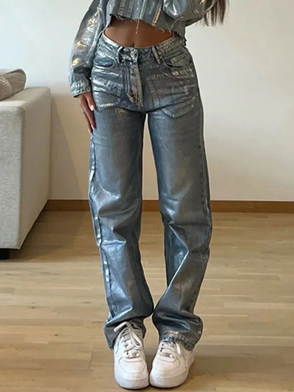 Vintage Gradient High Waist Jeans