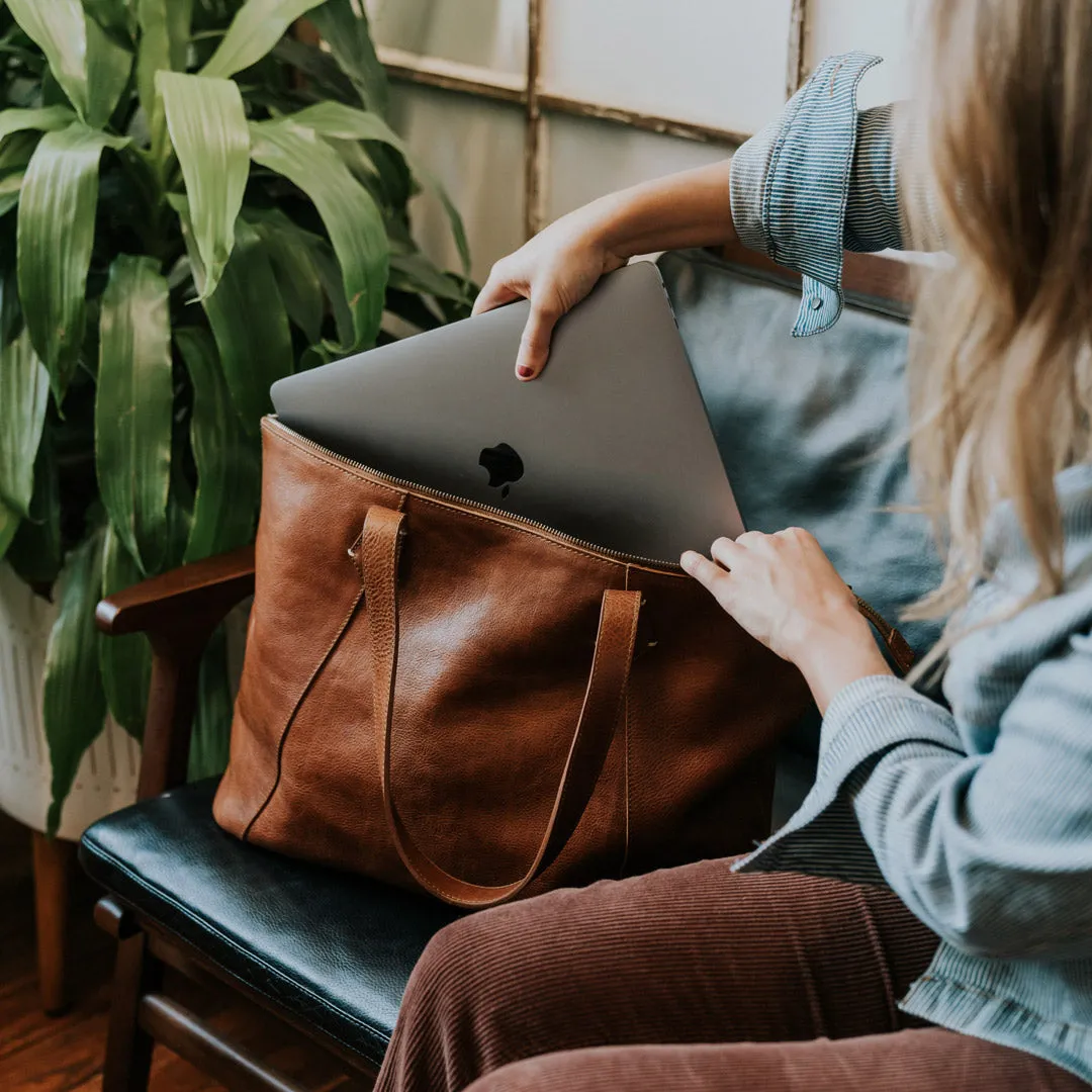 Walker Leather Tote Bag | Rustic Tan