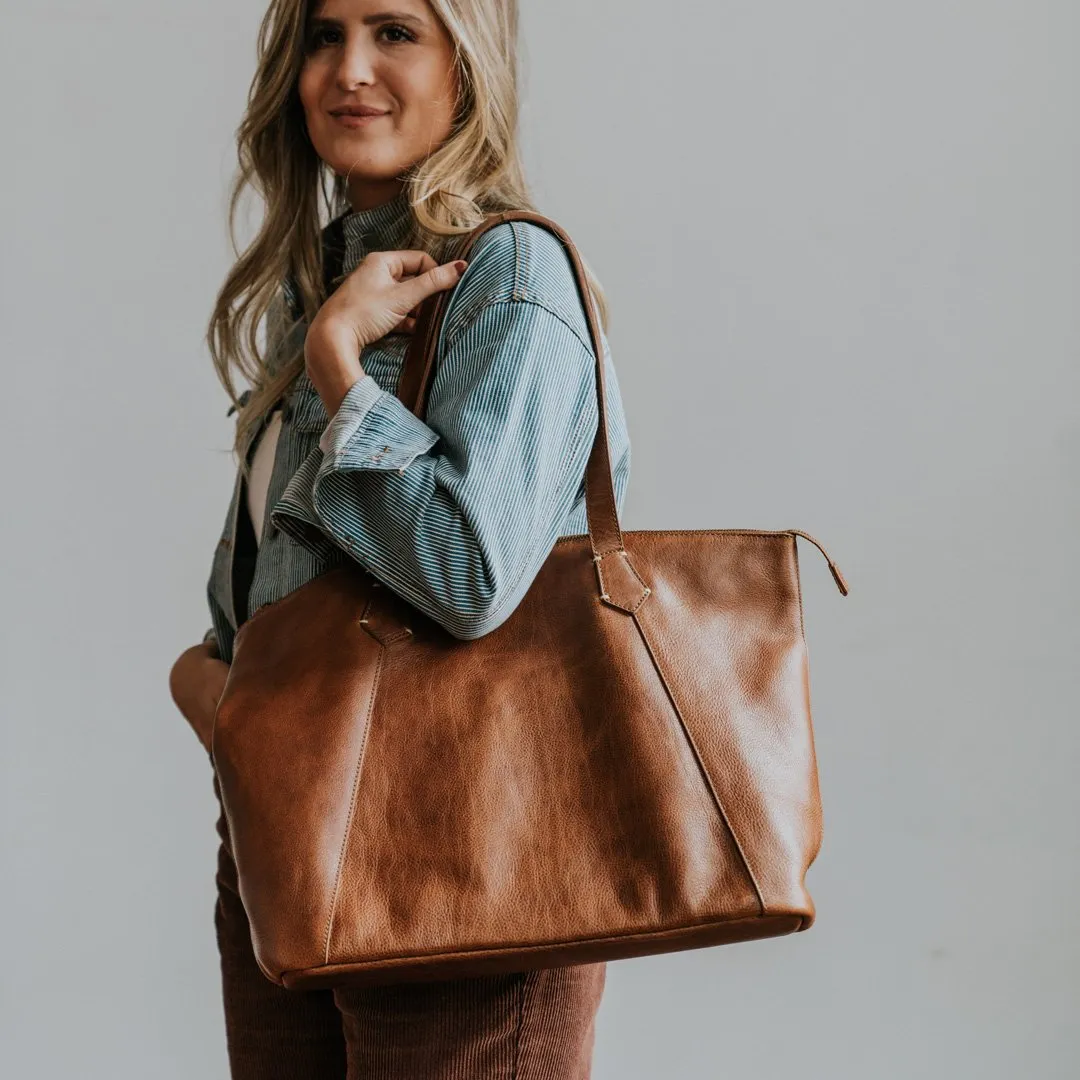 Walker Leather Tote Bag | Rustic Tan