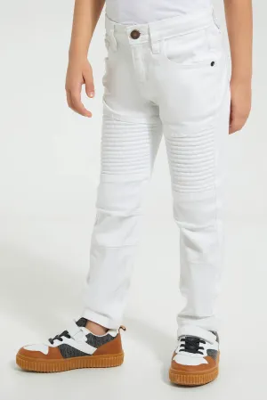 White Biker Jean