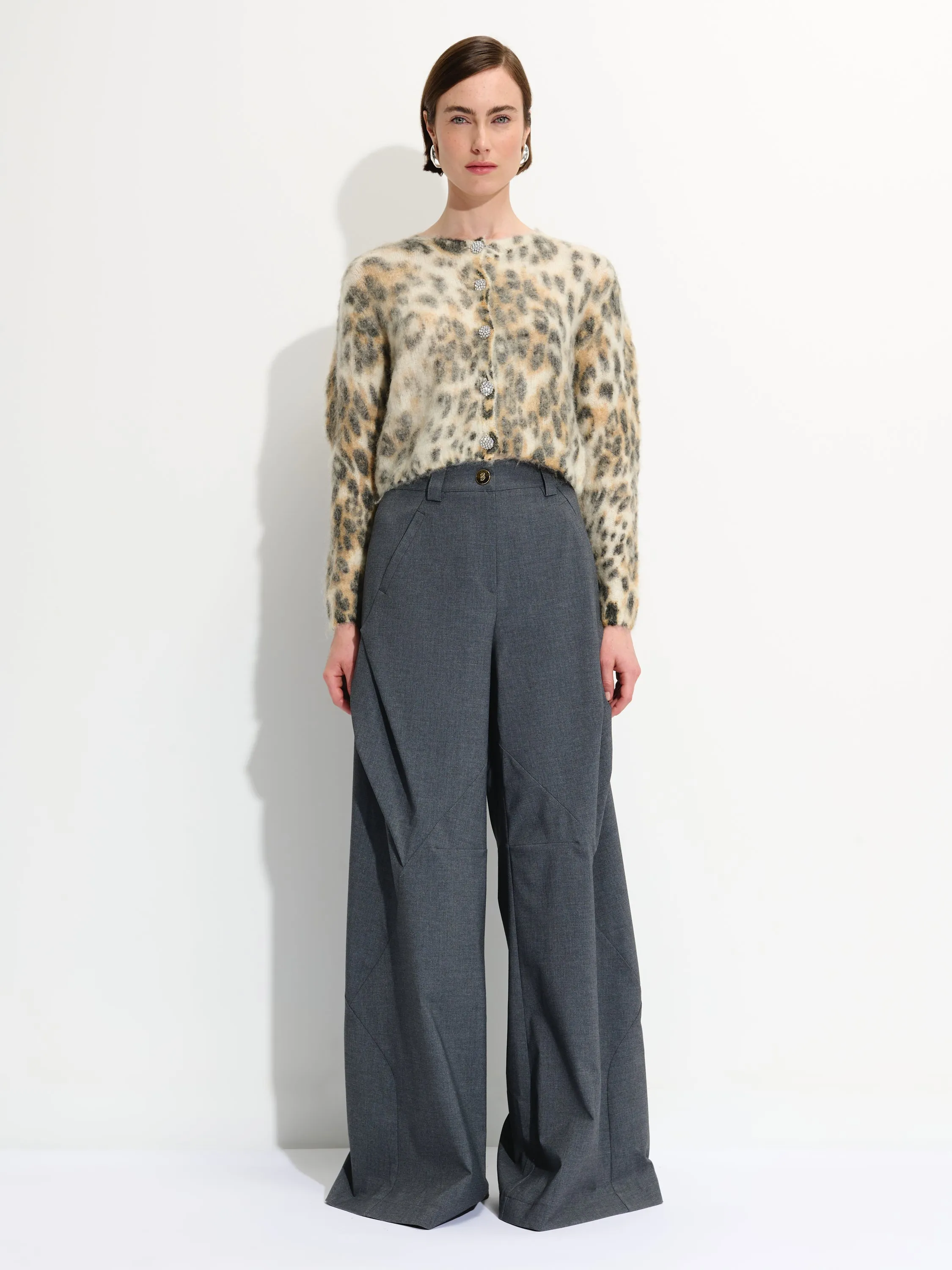 Wide Leg Cargo Style Trousers