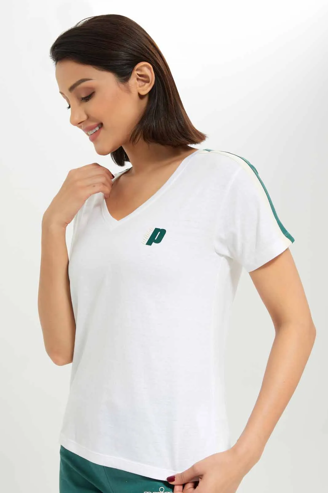 Women White Active T-Shirt